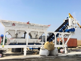 mobile type concrete mixing plant 25m3/h