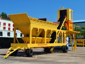 mobile type concrete batching plant 75m3/h