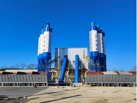 Belt conveyor type concrete plant 120m3/h