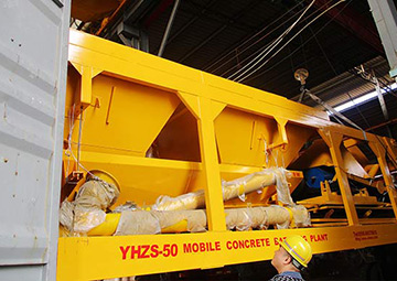 50m3 / h mobile concrete batching plant export ke filipina